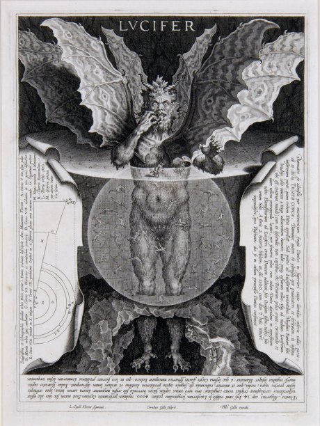 Lucifer de Dante por Cornelis Galle